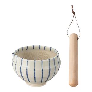 Craftman House日本进口研磨碗十草纹研磨钵家用陶制研磨器