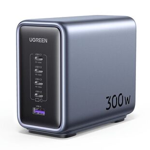 ugreen绿联300W氮化镓500W闪充湃笔记本充电器200W适用苹果华为联想MacBookPro手机平板PD多口快充插头充电站