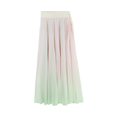 【夏雨荷】720°大裙摆粉绿渐变色一片式剧目艺考古典舞蹈裙套装