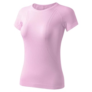 大牌平替运动短袖无缝女速干T恤瑜伽服上衣短袖跑步服健身衣修身