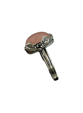 古着复古银粉晶椭圆戒指