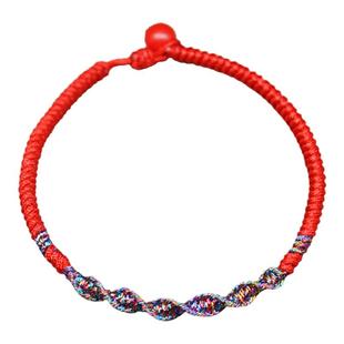 本命年金刚结手绳男女平安聚财气旺运朱砂红黑色手工编织情侣手链