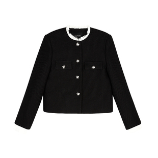 pusumede 米兰画报 假两件小香风外套女设计感高级气质短款上衣