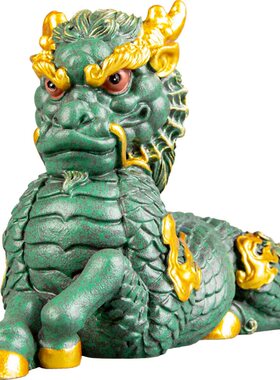 逗兽记青砂石摆件国潮桌面茶宠