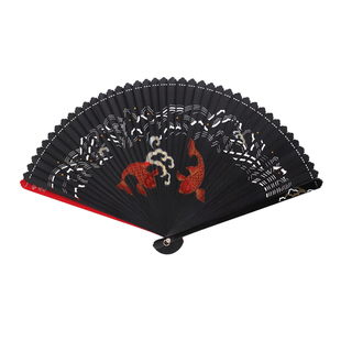Fan风度悠然折扇全竹扇国潮漆画扇子创意苏扇文创定制便携新款
