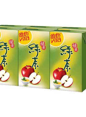 香港进口夏日清凉饮料维他Vita绿茶苹果味 茶饮品果汁饮料品250ml