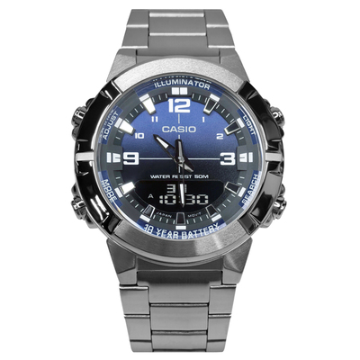 卡西欧大表盘十年电力商务石英表