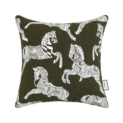 皇家马匹法式优雅重工刺绣抱枕