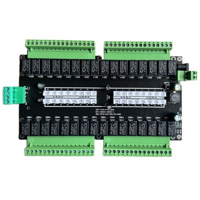 继电器模块组延时启动labview32路IO高电平触发485通讯继电器模块