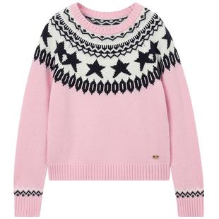 【27%绵羊毛】eland kids衣恋童装女童针织衫秋冬学院风圆领毛衣