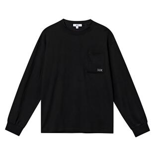 回力重磅纯棉长袖T恤男款春秋季新款圆领黑色卫衣男士内搭打底衫