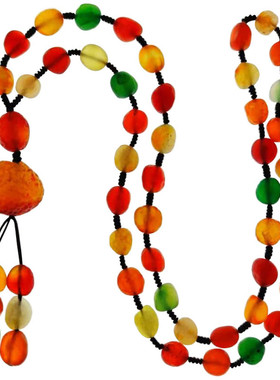 阿拉善玛瑙沙漠戈壁玉毛衣链新品