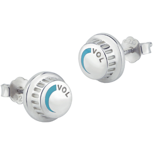 我喜欢你是寂静的·925纯银音量旋钮耳钉女一对个性气质耳饰礼物