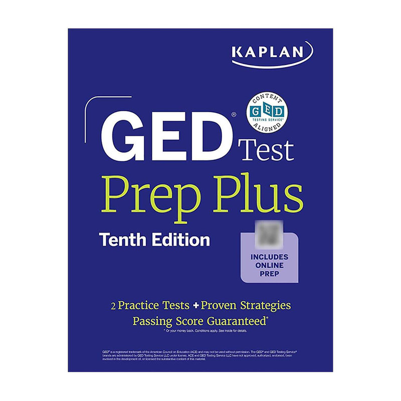 英文原版 GED Test Prep Plus 卡普兰GED考试备考指南 含诊断预测试+2套试题+1千道练习+60小时在线视频教学 进口英语原版书籍