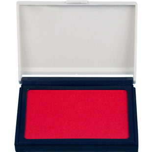 亚信印台红色快干蓝色黑色无色印泥儿童便携新生小号手足财务办公用品印章用指纹印泥盒印台