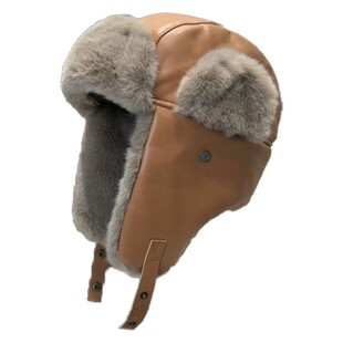 冬季防寒帽子男士潮骑行电动车防风保暖皮质东北雷锋帽加厚护耳帽