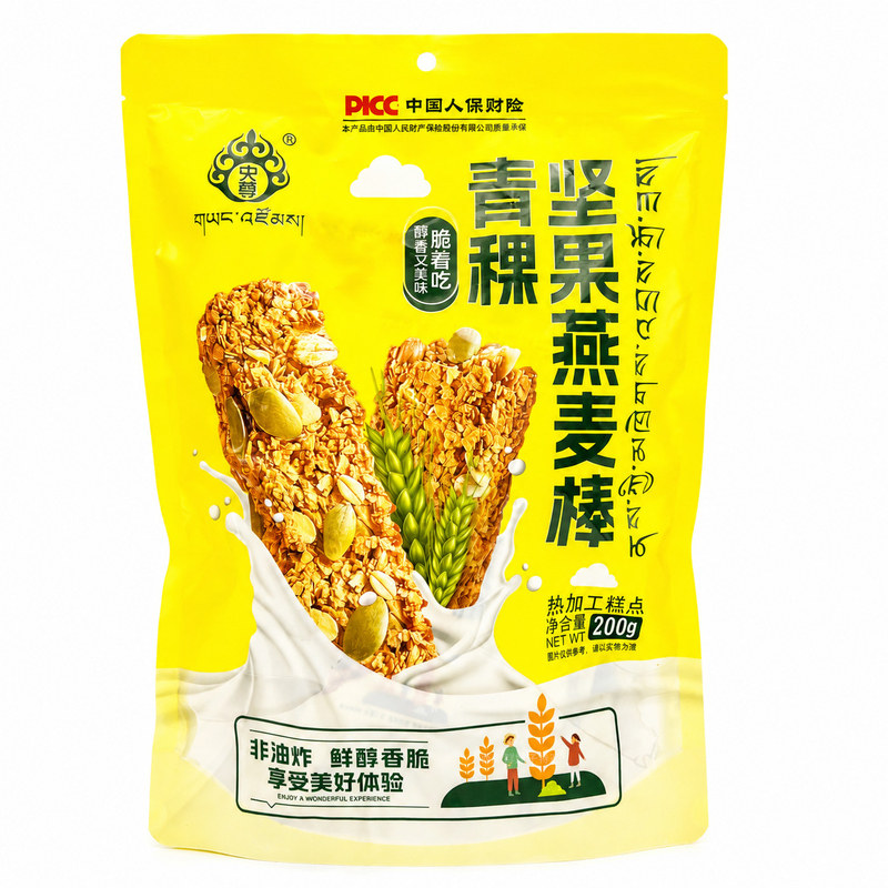 青稞坚果燕麦棒央尊谷物坚果饼干酥性饼干