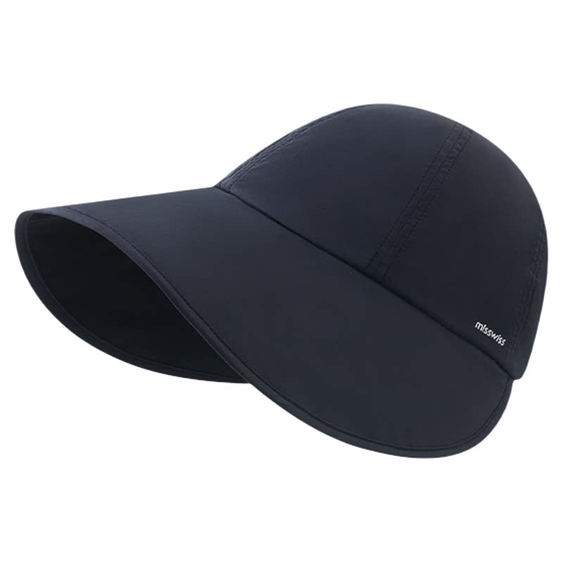 【戚薇同款】MissWiss渔夫帽丝绒黑胶防晒帽户外防紫外线遮阳帽子