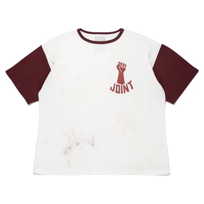 BOWWOW复古做旧印花短T恤25SS