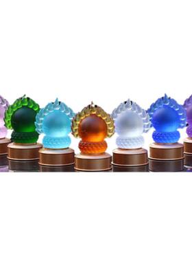 摩尼宝珠琉璃供灯摆件居家寺庙桌面摆放供奉礼佛LED充电长明灯