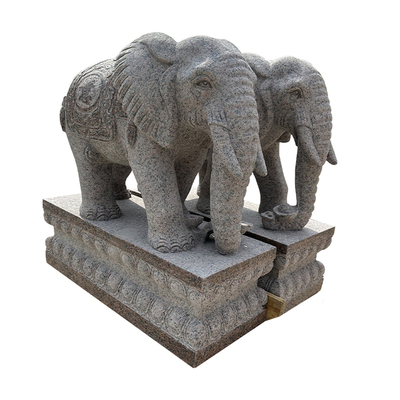 花岗岩石雕大象一对大象门口摆件天然汉白玉石象大理石青石石头象