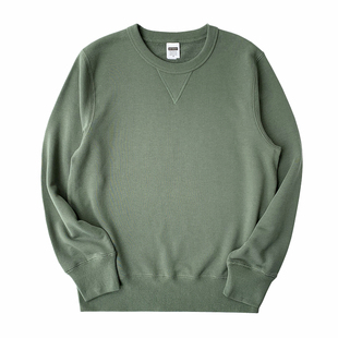 美式复古倒三角340g重磅毛圈布圆领纯色秋冬打底休闲卫衣男女同款