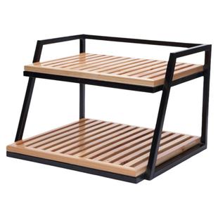 上谦二层杉木铁架糕点西饼蛋糕面包房烘焙展柜中岛柜陈列软装陈设