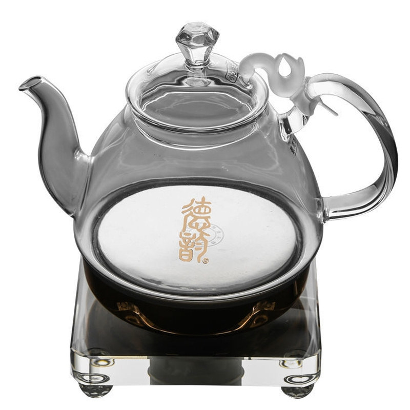 德韵茶艺壶(S518按键)水晶方形电热水壶烧煮水养生玻璃自动断电