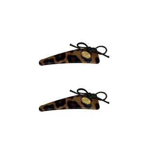 洋气棕黑系~豹纹bi备侧边刘海夹碎发夹简约时尚夹子发饰对夹