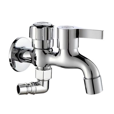 四分螺纹一进二出水龙头一分二接头洗衣机专用进水三通双控双出水