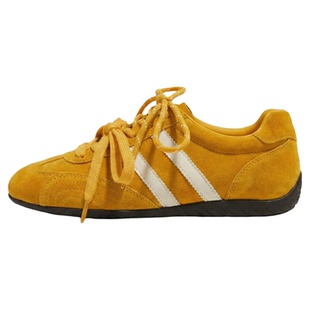 德训鞋女内增高2026新款巨好看爆款鞋子春季黄色百搭运动鞋小个子