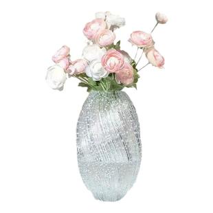 与花同行 |轻奢简约夜光玻璃花瓶摆件水养鲜切花玫瑰百合风