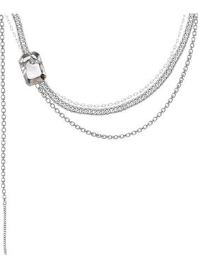 横款破碎宝石多层次项链