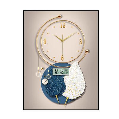 高宅轻奢静音电表箱装饰画挂钟