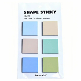betterwith原创复古简约彩砖N次贴便利贴索引告示贴标签可粘便签
