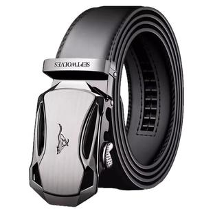 七匹狼皮带男真皮自动扣腰带牛皮正品时尚年轻人潮流休闲裤带品牌