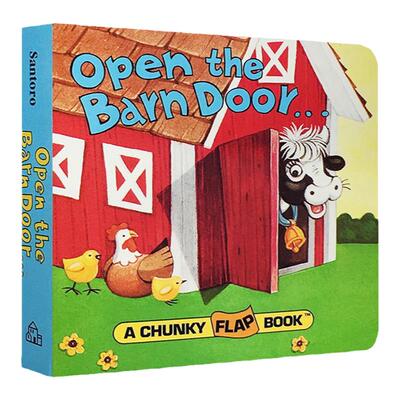 英文原版绘本 Open The Barn Door Find a Cow 机关翻翻书不易撕烂纸板书 动物认知 手掌入门启蒙亲子 大音