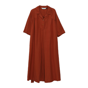 【商场同款】MOVEUP幻走2025春季新款翻领半开门襟设计梭织连衣裙