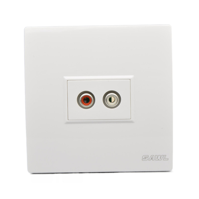 AV红白双莲花头音频面板墙壁插座