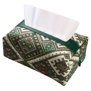 车载纸巾盒高档车内民族风抽纸盒汽车收纳纸巾包车用扶手箱纸抽盒