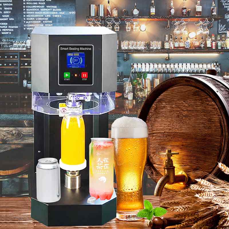 封盖机口径铝罐啤酒罐碳酸饮料奶茶瓶易拉盖封口设备智能封罐机