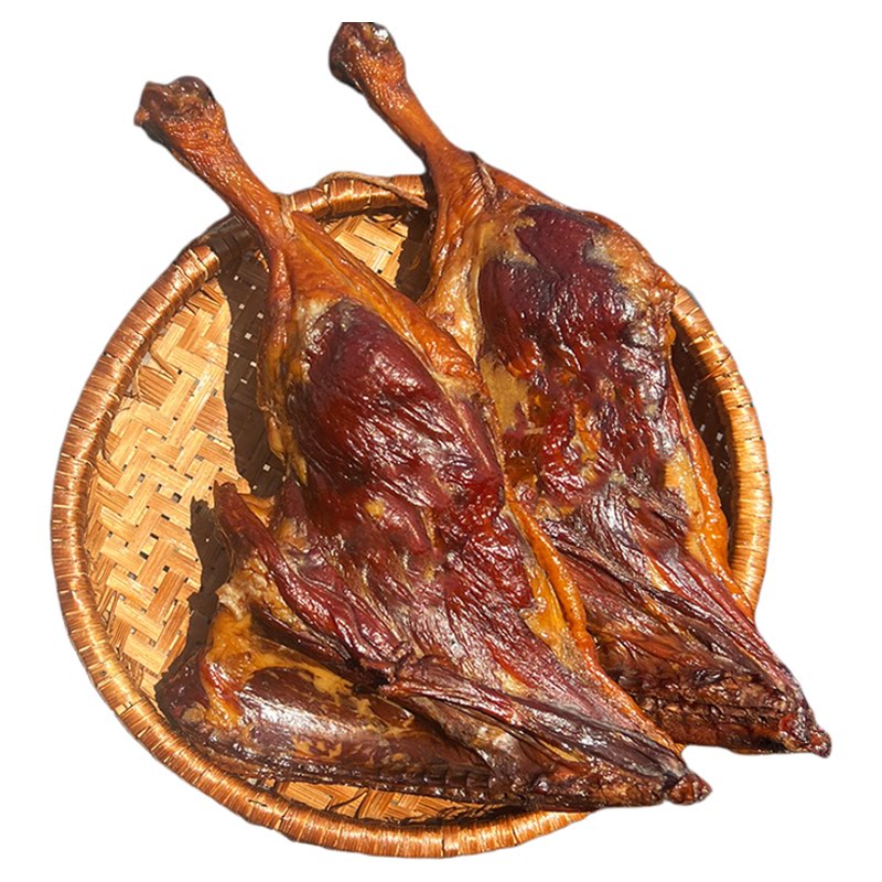 腊鸭边腿正宗农家自制柴火米糠烟熏风干咸腊鸭腿肉湖南特产腊味