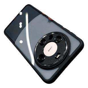 高端半透适用华为mate60pro手机壳新款mate80promax金属镜头60pro全包防摔透明简约高级感男女小众外壳黑色70