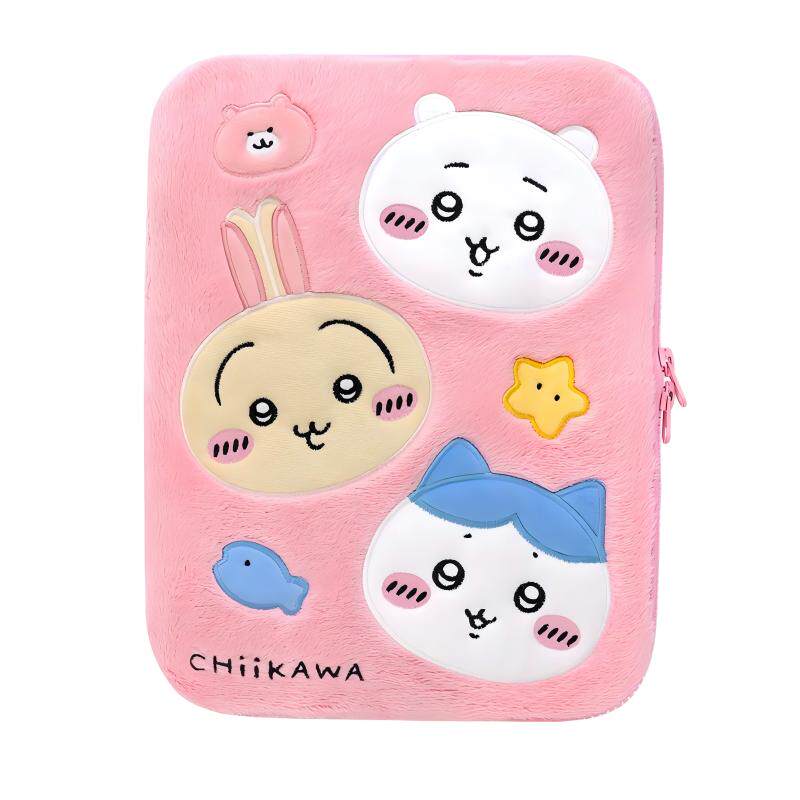 CHIIKAWA吉伊卡哇平板收纳包女生高颜值卡通可爱毛绒粉色11寸平板包ipad保护包外出携带包内胆包高级感小众