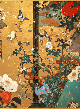 中式国风花鸟图数字油画diy填充画画填色油彩画2024新款手工涂色