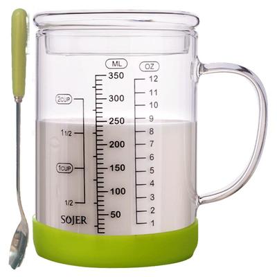 儿童牛奶杯玻璃刻度杯家用奶粉