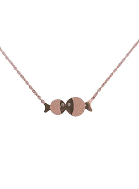 紫米钛钢亲吻鱼锁骨链女甜美网红