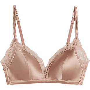 Intimissimi意舒漫性感蕾丝边Tiziana桑蚕丝无钢圈聚拢文胸RIS92T