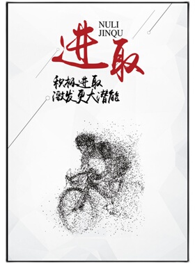 励志风会议室文化墙带框装饰画