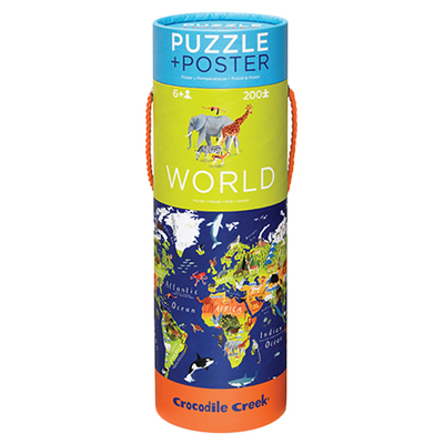 crocodile creek鳄鱼谷拼图儿童益智纸质桶装拼图玩具200片拼图